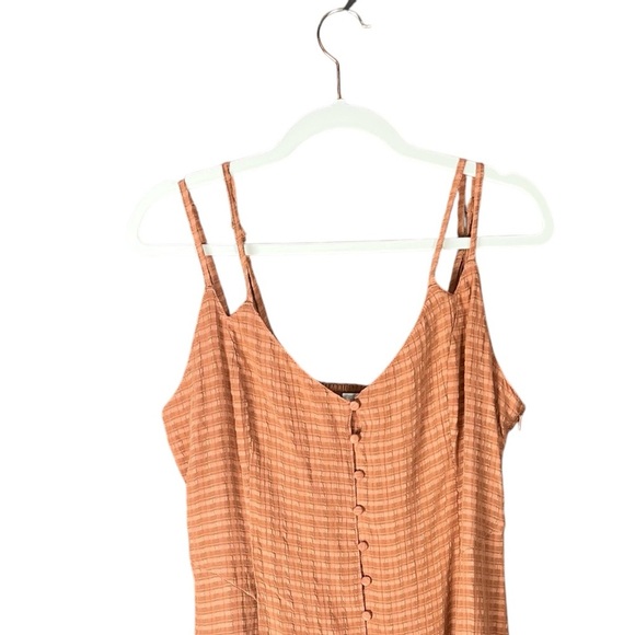 New Amuse Society Spaghetti Strap Button Front Romper – Size L – Deep Orange - Picture 3 of 16